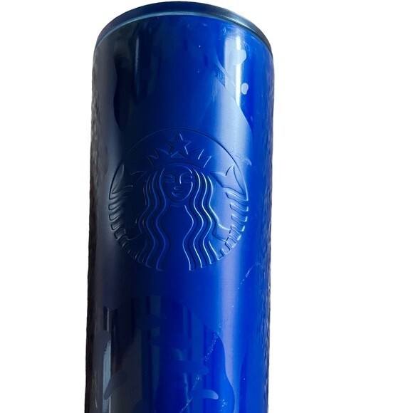 Starbucks Summer 2021 Limited Edition Monstera Leaf Navy Tumbler 24 Oz - Picture 2 of 7